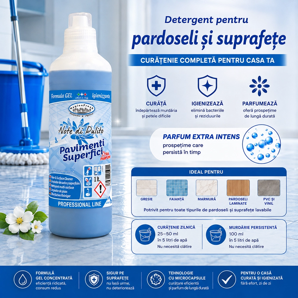 Detergent Profesional pardoseli Note di Pulito