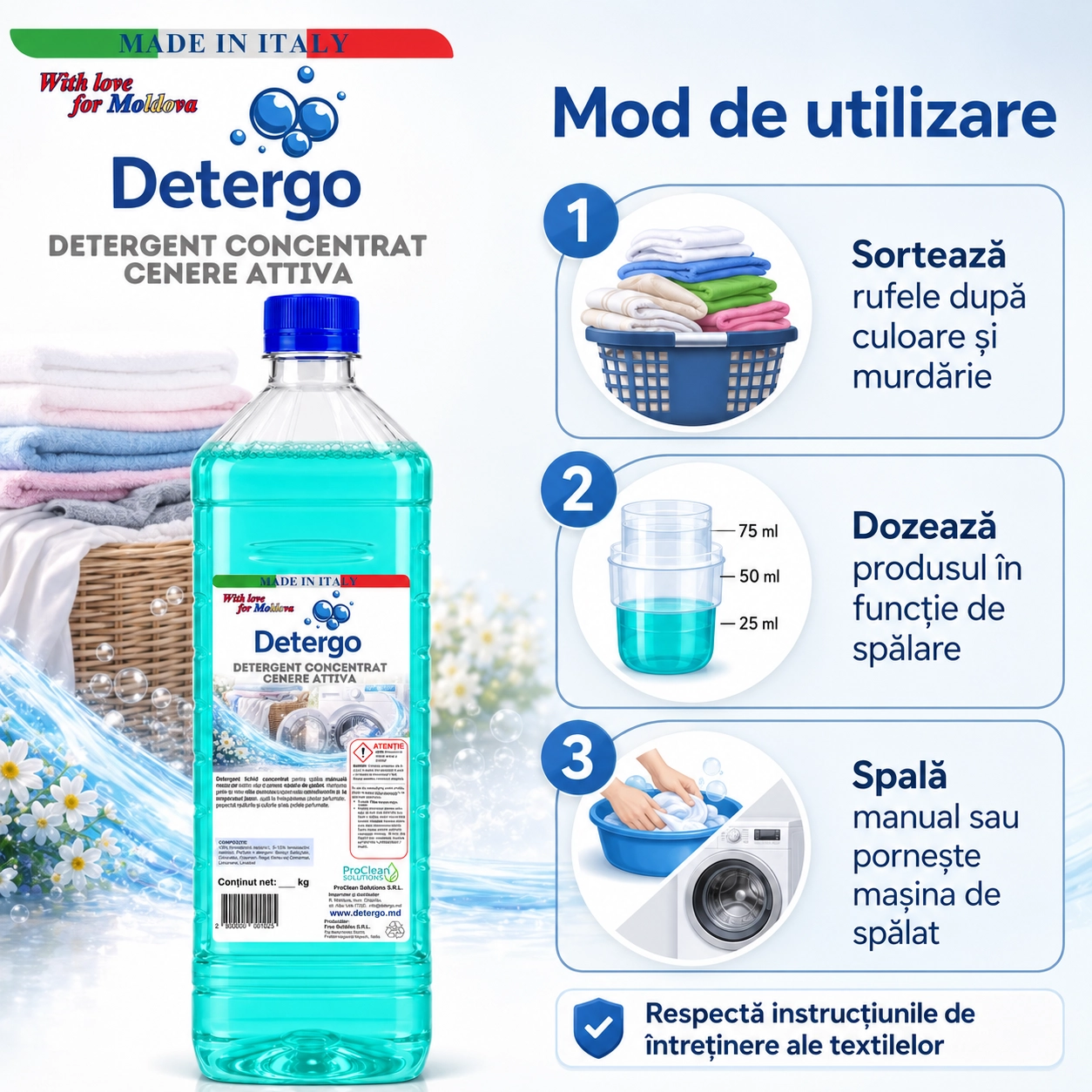 Detergent rufe Cenere Attiva