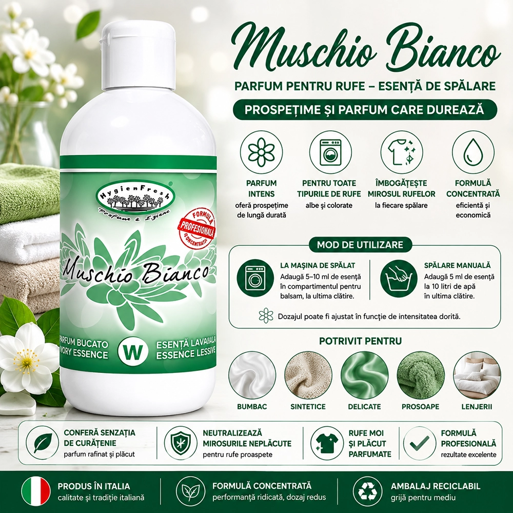 Esență parfumată Muschio Bianco, 250 ml