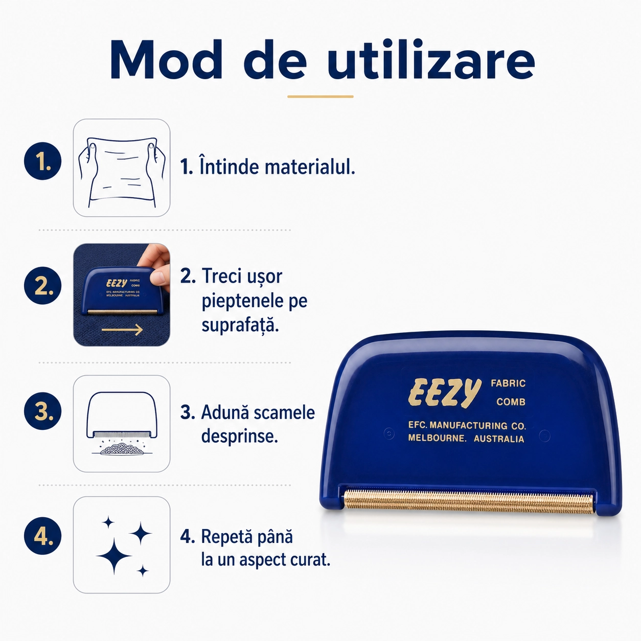 Pieptene profesional pentru scame Eezy