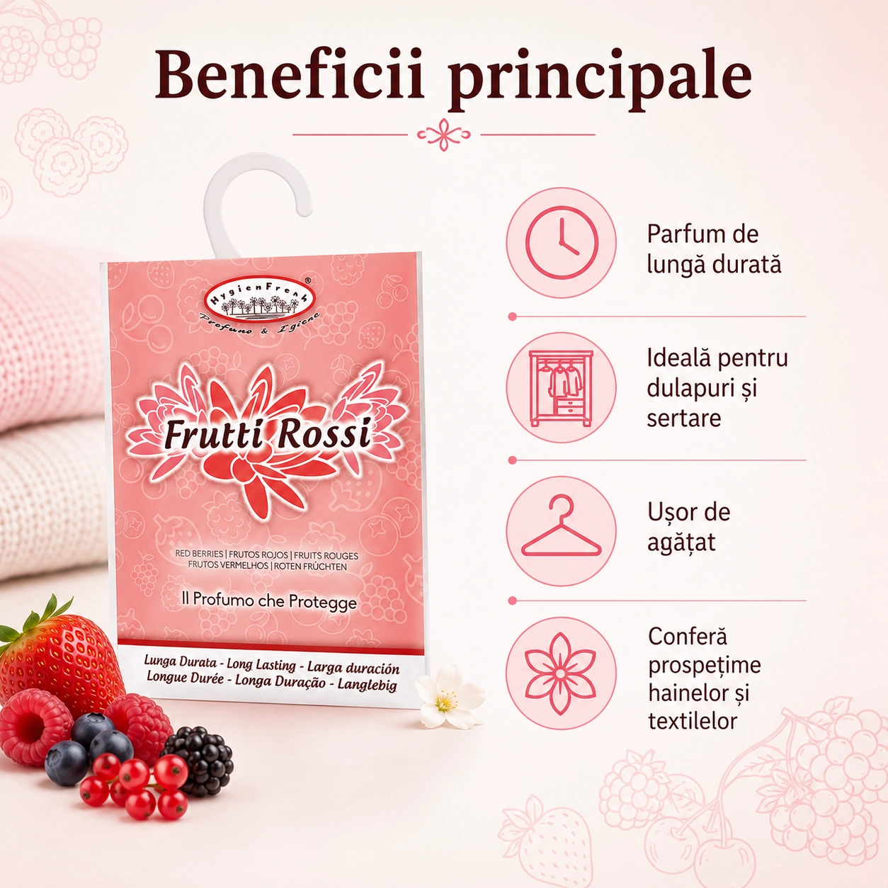 Săculeț parfumat cu agățătoare Fructe Roșii