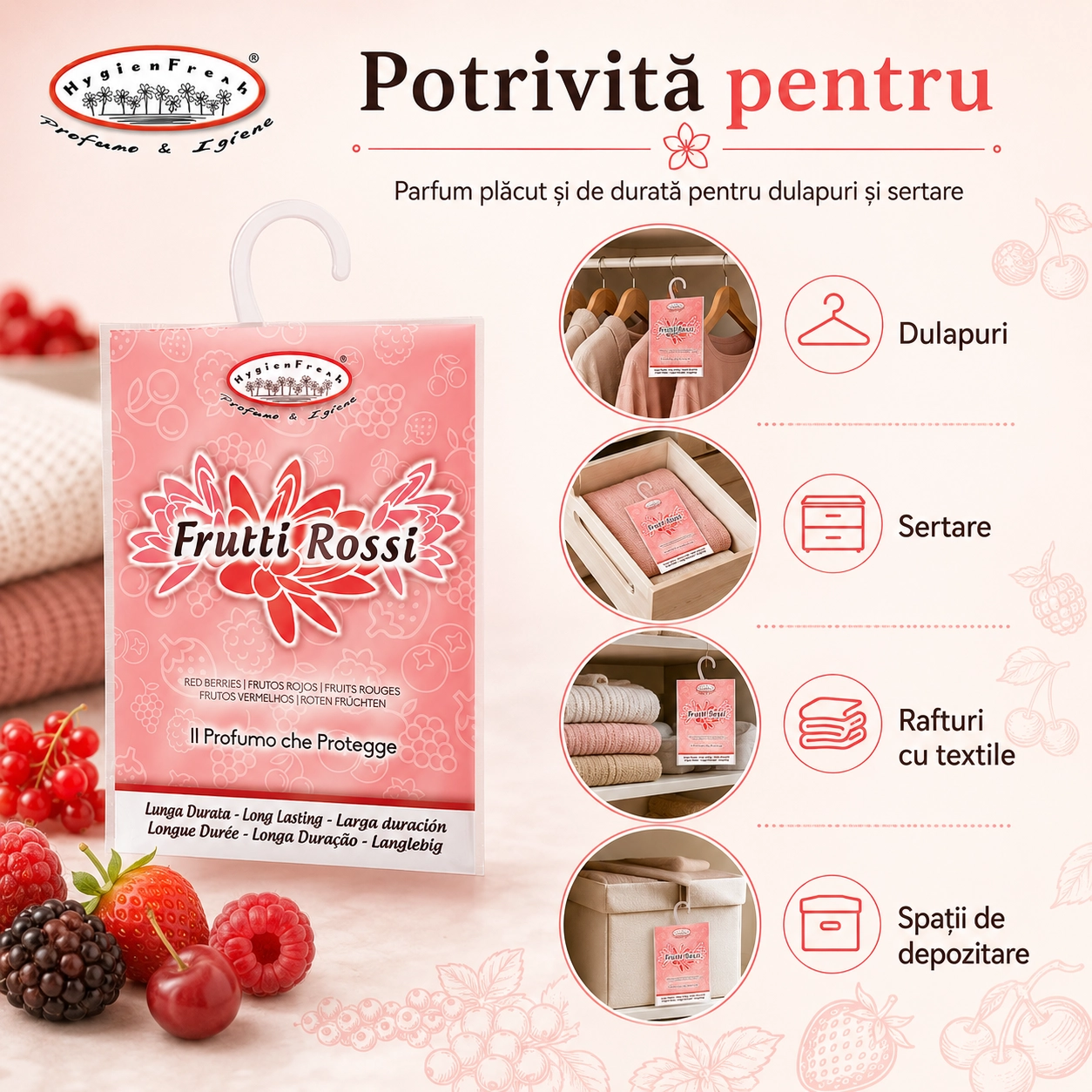 Săculeț parfumat cu agățătoare Fructe Roșii