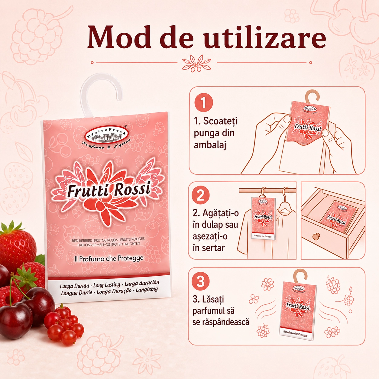 Săculeț parfumat cu agățătoare Fructe Roșii