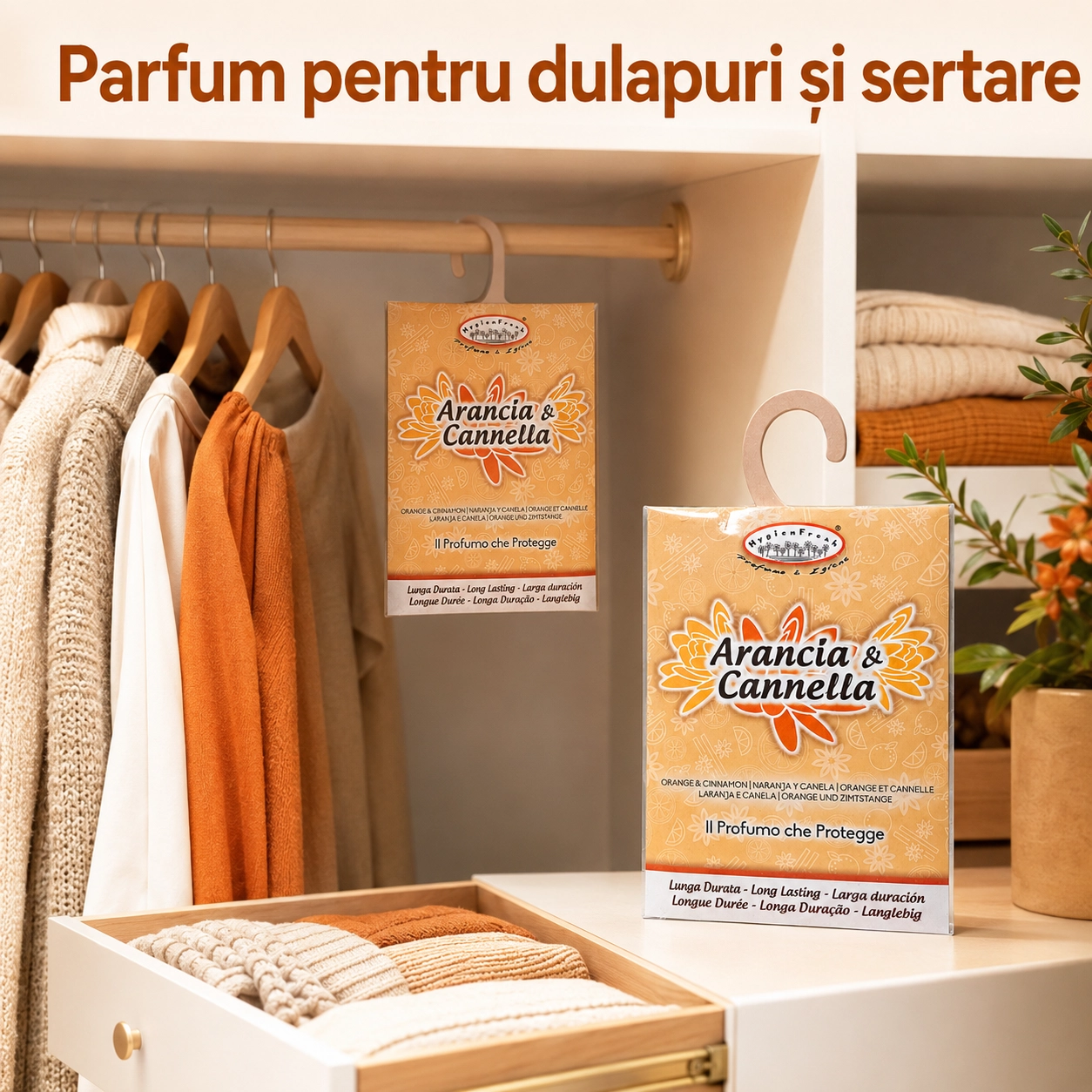 Săculeț parfumat cu agățătoare Portocală și Scorțișoară
