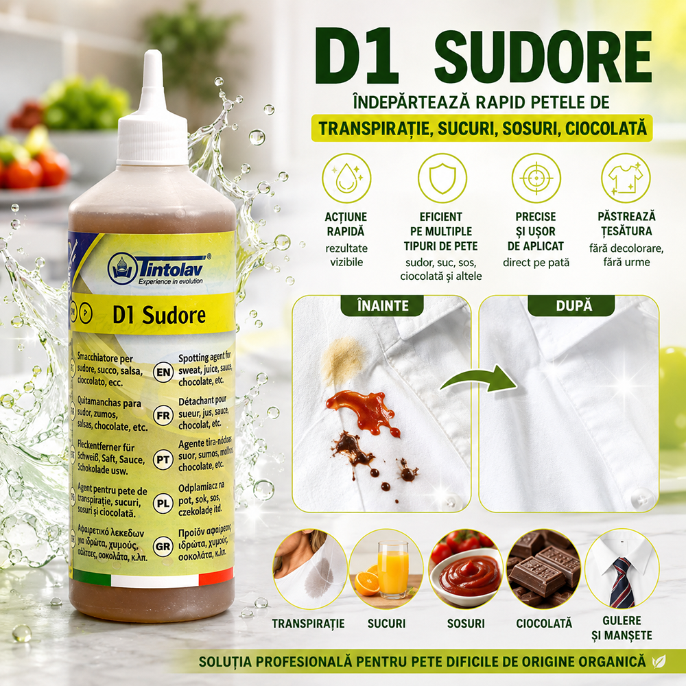 D1 - Soluție Profesionala pentru pete de transpirație 500 ml