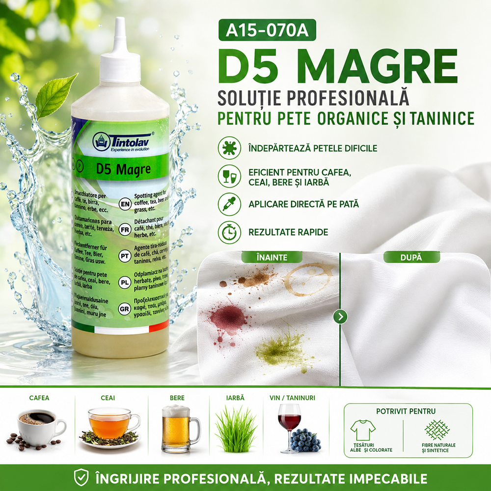 D5 - Soluție Profesionala pentru pete negrase 500 ml