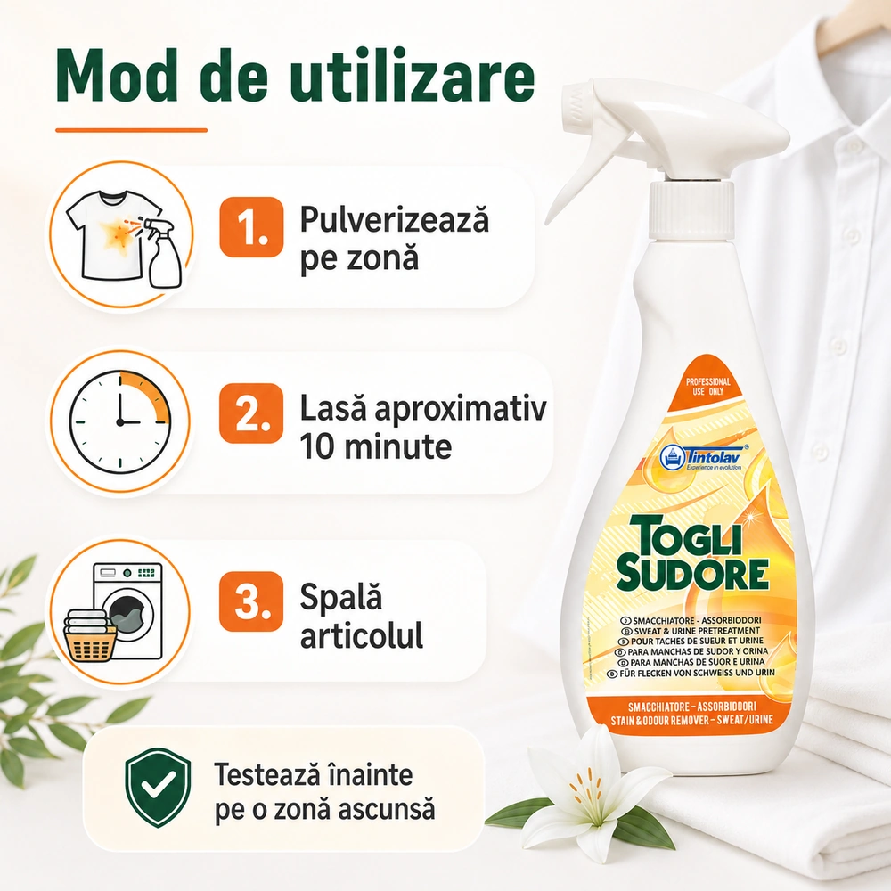 Soluție Profesionala pentru pete de transpirație 750 ml